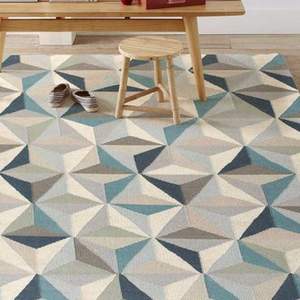 网易严选 几何图案 纯羊毛手工地毯160×230cm 三色