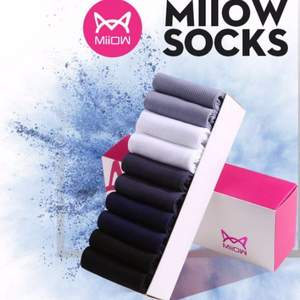 MiiOW 猫人 男士夏季超薄款商务冰丝袜10双