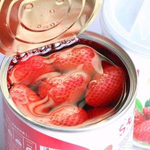 零防腐剂，天同果小懒 新鲜草莓罐头 312g*6罐 