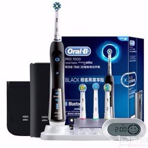 11月10日0点，Oral-B 欧乐B 7000 iBrush 3D声波蓝牙智能电动牙刷 极客黑尊享版 D36.545.6X 送刷头*4