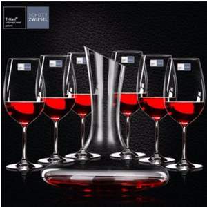 德国进口，Schott 肖特 水晶玻璃波尔多红酒杯350ml*6只 送醒酒器+开瓶器+杯刷