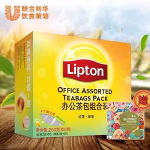 Lipton 立顿 红茶50包+绿茶50包 赠春纪面膜