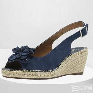 Clarks 其乐 Petrina Bianca 女士真皮鱼嘴坡跟凉鞋 2色 Prime会员免费直邮含税