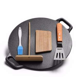 廚時代 無涂層鑄鐵煎餅鍋32cm 送全套工具
