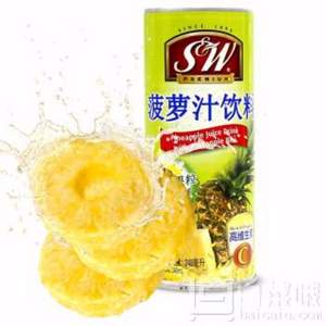 菲律宾进口，S&W 菠萝汁饮料 含菠萝果粒 240mlx6罐*4 ￥69.6