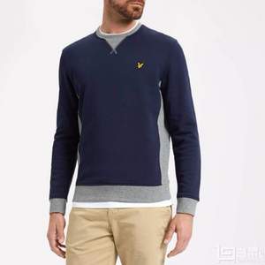 Lyle & Scott 苏格兰金鹰 Contrast Rib 男士纯棉拼色圆领卫衣 prime会员凑单免费直邮