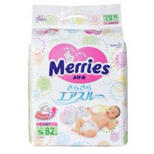 Merries 花王 妙而舒 纸尿裤 S82片/M64片/XL38片 *4件
