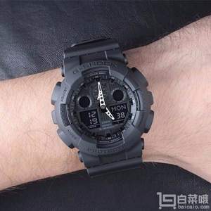 CASIO 卡西欧 G-SHOCK系列 GA-100-1A1DR男士多功能双显运动手表