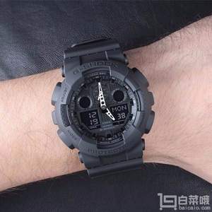 镇店之宝，CASIO 卡西欧 G-SHOCK系列 GA-100-1A1DR男士多功能双显运动手表