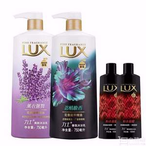 LUX 力士 爽肤沐浴露薰衣馨舞750ml+香氛沐浴乳恣情晚香750ml+奢选香氛沐浴乳恒永慕爱100ml*2