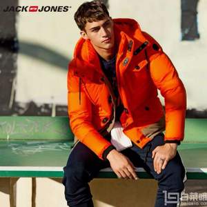 <span>白菜！</span>Jack Jones 杰克瓊斯 男士白鴨絨連帽羽絨服 充絨量高達235g~300g