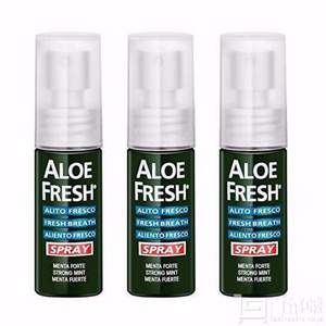 镇店之宝，意大利进口 Aloe Fresh 瑷芦 清芦荟口气清新喷雾剂15ml*3