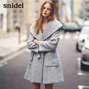 反季好价，Snidel 纯色大翻领羊毛外套SWFC164011 粉色