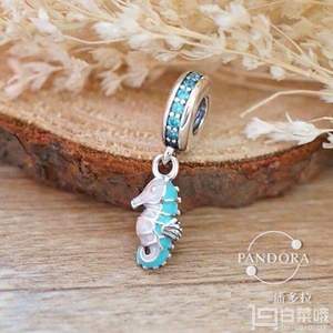 PANDORA 潘多拉 791311MCZ 熱帶海馬 藍(lán)綠色琺瑯鋯石925銀串珠 Prime會(huì)員免費(fèi)直郵含稅