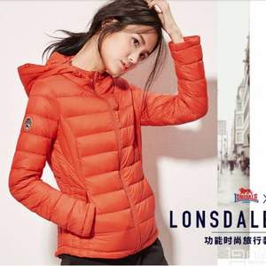 lonsdale 英國龍獅戴爾 女士輕薄短款連帽羽絨服 多色
