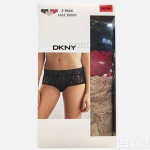 DKNY 唐可娜儿 女士蕾丝花边比基尼内裤 3条装