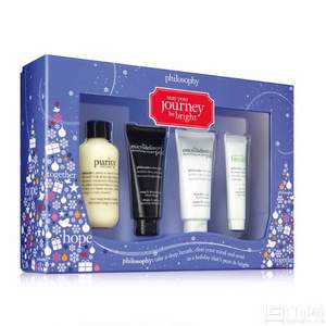 philosophy 自然哲理 明亮之旅四件套裝（潔面乳90ml+磨砂30ml+啫喱30ml+面霜15ml) ￡26.4
