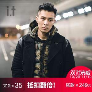 雙十一預(yù)售，樂(lè)少 MC JIN同款 it UNDERGARDEN 男款90%白鴨絨迷彩連帽羽絨服