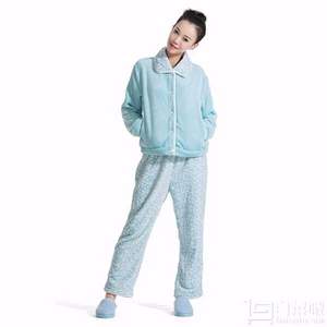 羅萊 HOME-FH484印花翻領(lǐng)法蘭絨家居服套裝 兩色