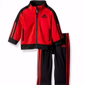 adidas 男孩 iconic 精編針織夾克褲子套裝  Prime會(huì)員湊單免費(fèi)直郵