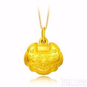 CHOW TAI FOOK 周大福 F179160 长命锁 足金吊坠 1.94g