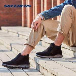 17冬款，Skechers 斯凯奇 Sport系列 男士牛皮绒里短靴 666038 3色