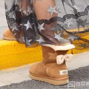 17冬款，UGG Mini Bailey 女士迷你贝莉针织蝴蝶结雪地靴 3色  