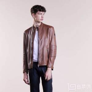 <span>白菜！</span>L碼，Boss Orange 雨果·博斯 橙標(biāo) Jeeper 男士羊皮機(jī)車夾克