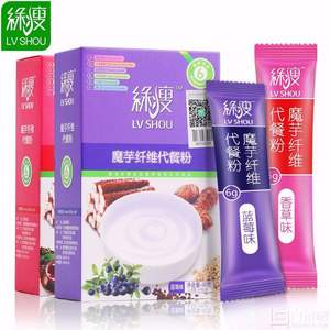 天貓商城：綠瘦 香草藍莓膳食果蔬魔芋纖維代餐粉 15袋*4盒