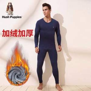 Hush Puppies 暇步士 男士加绒加厚保暖内衣套装 多色