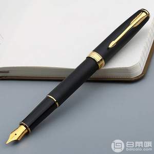 Parker 派克 Sonnet 卓尔系列 磨砂黑杆金夹 23K镀金钢笔 M尖