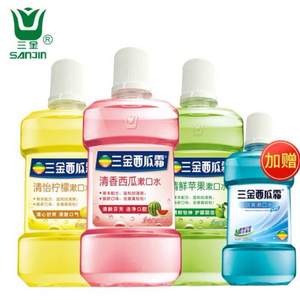 天貓商城：三金西瓜霜 清香鮮果漱口水 500ml*3瓶 贈(zèng)235ml