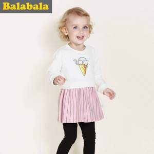 淘宝网：巴拉巴拉 小童长袖连衣裙两件套 2色