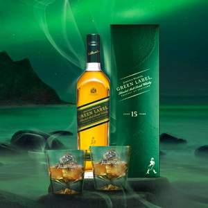 JOHNNIE WALKER 尊尼获加 绿牌 15年调配麦芽苏格兰威士忌 750ml*2瓶+凑单品