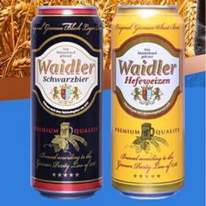 京东商城：德国原装进口， 韦德 waidler 黑啤酒 500ml*24听*2件