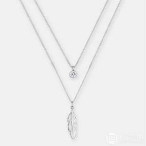 德国品牌，Elli 羽毛+施华洛世奇水晶 925纯银女士项链 