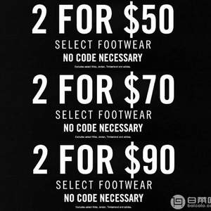 Jimmy Jazz 精选运动鞋靴  2双$50，2双$70，2双$90