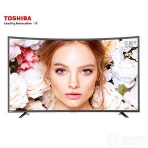 限地区，Toshiba 东芝 55U668EBC 55英寸 曲面屏4K超高清智能晶电视 赠木质手机扩音器
