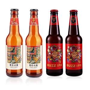 锦鲤唐卡 小麦啤酒330ml*2瓶+蜂狂精酿 IPA印度淡色艾尔啤酒330ml*2瓶组合装