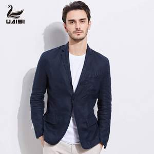 美亞$199，UAISI 優(yōu)艾絲 2018年新款 男士100%純亞麻修身西服UM7249 三色