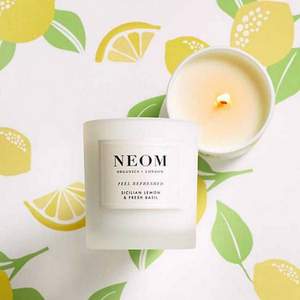 英国皇室御用有机香氛，Neom 柠檬罗勒香氛蜡烛 185g £22.5