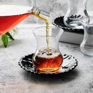 Pasabahce 帕莎 土耳其进口 玻璃茶杯碟子套装 