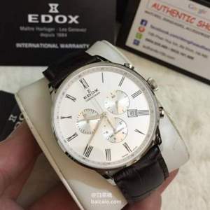 EDOX 依度 Les Vauberts系列 男士三眼计时石英腕表 $199