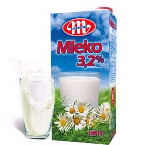 波兰进口 MLEKOVITA 妙可 全脂纯牛奶1L*12盒*3箱 
