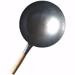 適合爆炒，香港陳枝記 圓鍋無耳熟鐵無涂層炒鍋 30cm