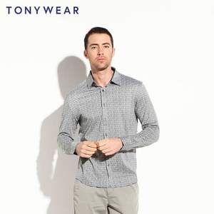 Tommy Hilfiger制造商，TONY WEAR 汤尼威尔 男士印花长袖衬衫 3色
