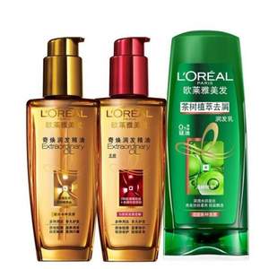 L'OREAL PARIS 巴黎欧莱雅 奇焕润发精油100ml*2+茶树植萃去屑润发乳200ml