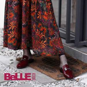 Belle 百丽 女士漆牛皮金属扣穆勒鞋 BNUA3AH7 2色