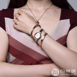 Anne Klein 安妮·克莱恩 AK/2245RTST 施华洛世奇水晶 玫瑰金女士手镯手表套装 $53.99