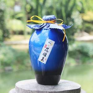 越國稽水 原漿花雕王（星空藍） 十五年陳紹興花雕酒500ml*6瓶 禮盒裝 贈青瓷酒具1套